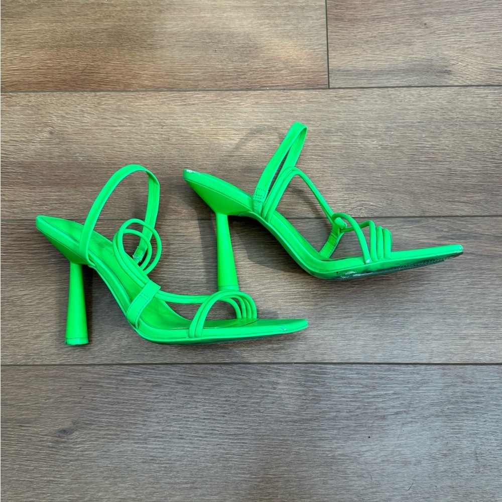 Lime Green Strappy Women's Heels 7.5